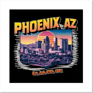 Phoenix Arizona Souvenir Vintage Nostalgic Cityscape tee Posters and Art